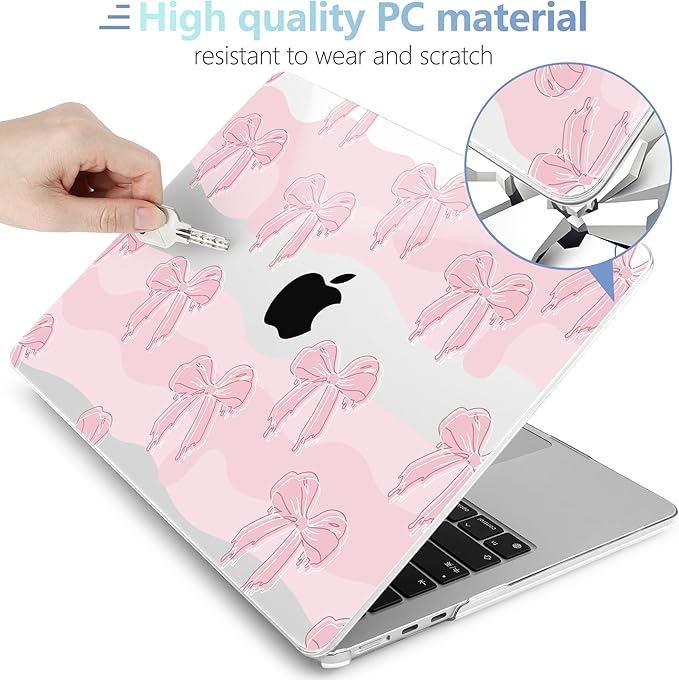 MEEgoodo Case for M5/M4/M3/M2 MacBook Air 15 inch Case 2026 2025 2024 2023, Laptop Shell Fit Model (A3448/A3241/A3114/A2941) for MacBook Air 15.3-inch, Melted Bow