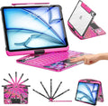 TSQQST Clear Keyboard Case for iPad Air 11 Inch (M4/M3/M2, 2026/2025/2024)/ iPad Air 5th/4th Generation 10.9" / iPad Pro 11" 1st/2nd/3rd/4th, Trackpad, Pencil Holder, 7-Color Backlit, Rotatable, Pink