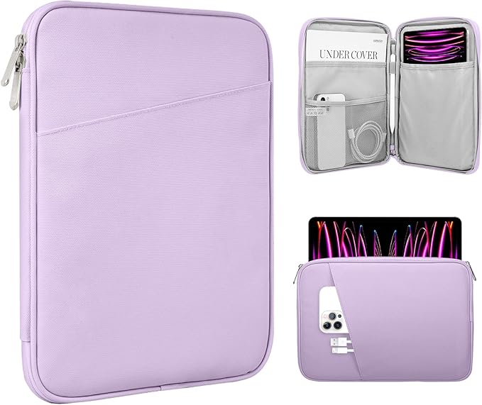 TiMOVO 13 Inch Tablet Sleeve with Pocket for iPad Air 13" M3 2025, iPad Pro 13"/12.9", Galaxy Tab S9/S10 Plus/S9 FE+ 12.4", Remarkable Paper Pro 11.8", Purple Lavender