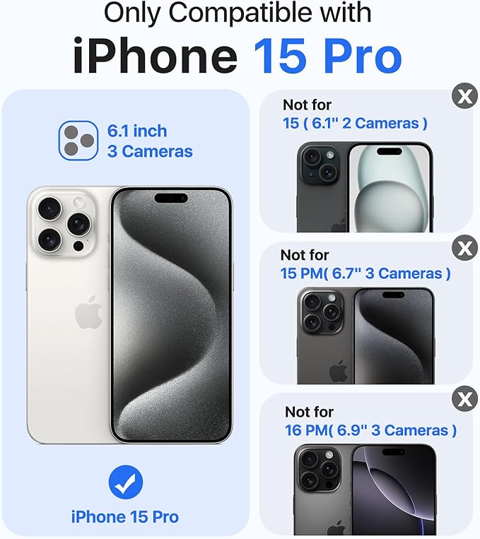 Magnetic for iPhone 15 Pro Case,[Compatible with MagSafe][Military-Grade Drop Protection][Anti-Yellowing] Shockproof Protective Translucent Matte Cover for iPhone 15 Pro Phone Case,Red