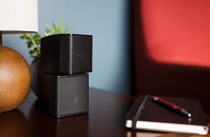 Pure Resonance Audio MC2.5B Dual 2.5” Swiveling Surround Sound Mini Cube Speaker (Pair, Black) (Without Brackets)