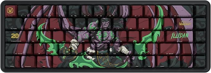 World Of Warcraft Illidan Stormrage Full Art keycap set PBT Dye Sub Keycaps for Mechanical Gaming Keyboards, Cherry MX Switches, Custom Side Print, ANSI ISO Support, US Layout - Officially Licensed
