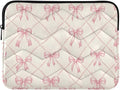 Laptop Case Sleeve, Pink Bow Plaid Checkered Pattern Shockproof Protective Computer Carrying Cover, Briefcase Handbags 13-13.3inch Laptop Sleeve Bag