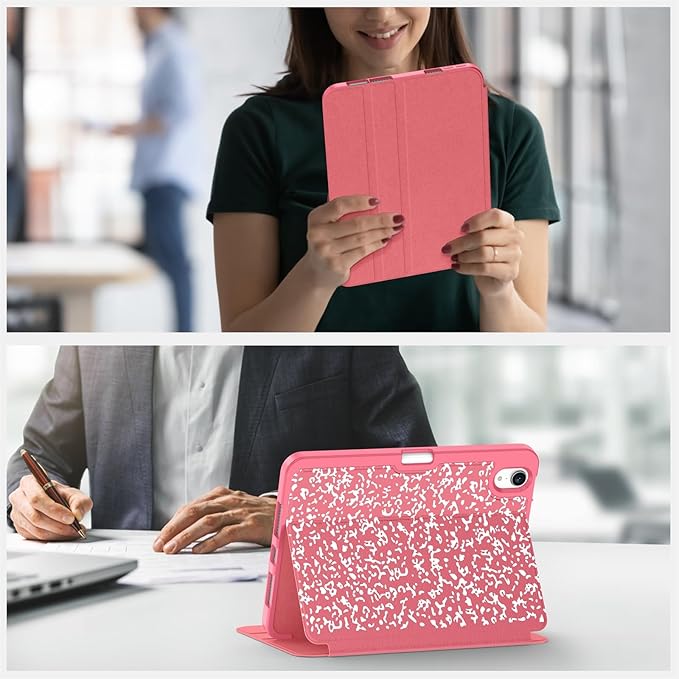 Supveco Case for iPad mini 7 (A17 Pro) 2024/iPad Mini 6 2021 8.3 Inch with Pencil Holder-[Auto Wake/Sleep],Slim Protective Case with Soft TPU Back Cover for iPad mini 7th/6th Generation-Watermelon