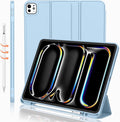 iMieet iPad Pro 13 Inch Case (M5/M4) 2025/2024 with Pencil Holder, Trifold Stand Smart Case with Soft TPU Back, Auto Wake/Sleep (Sky Blue)