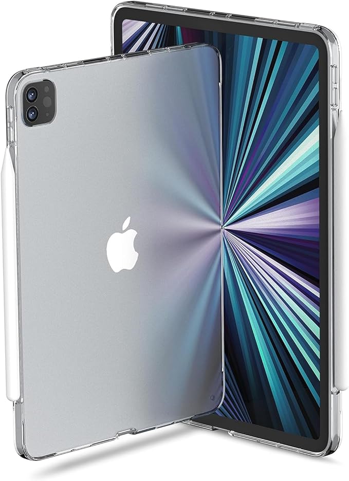 for iPad Pro 12.9 inch Case 6th/5th/4th/3rd Generation (2022/2021/2020/2018) Translucent Frosted Soft TPU Back Shockproof Silicone Slim Lightweight Thin Anti-Yellow Corner Protective Cover