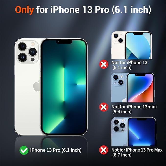 SUPFINE Magnetic for iPhone 13 Pro Case (Compatible with MagSafe) (Military Grade Drop Protection) Slim Translucent Matte Shockproof with Anti-Fingerprint Phone Case,Navy Blue
