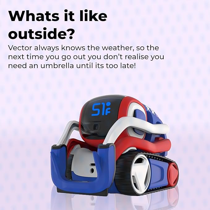 Anki Vector 2.0 AI ChatGPT Connected Robot Companion – Smart Autonomous Home Robot with Face Recognition and Voice Conversations - ChatGPT Subscription Required (Red, White & Blue)