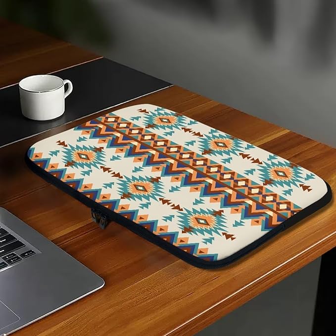 Aztec Boho Laptop Protective Sleeve for Women Men 12 inch Computer Sleeve Neoprene Laptop Bag Lightweight Lap Top Case Suitable for Travel School Office Organizers Brown
