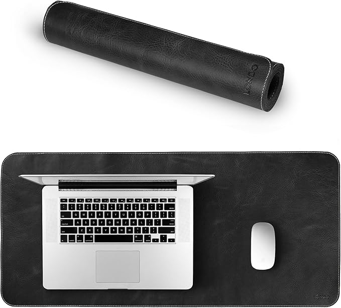 Londo Top Grain Leather Extended Mouse Pad – Large Desk Mat for Office & Gaming, Smooth Writing Surface, Non-Slip Base, Durable & Stylish Workspace Accessory