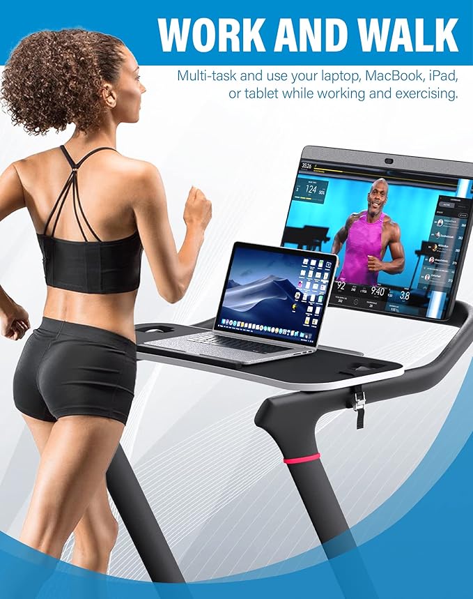New Tread Laptop Tray, Treadmill Desk Tray, 36" Treadmill Tray Compatible with NEW Peloton Tread, Ergonomic Laptop Stand with Easy Mount Clamp, Walk While You Type, Walking Workstation for Home Office