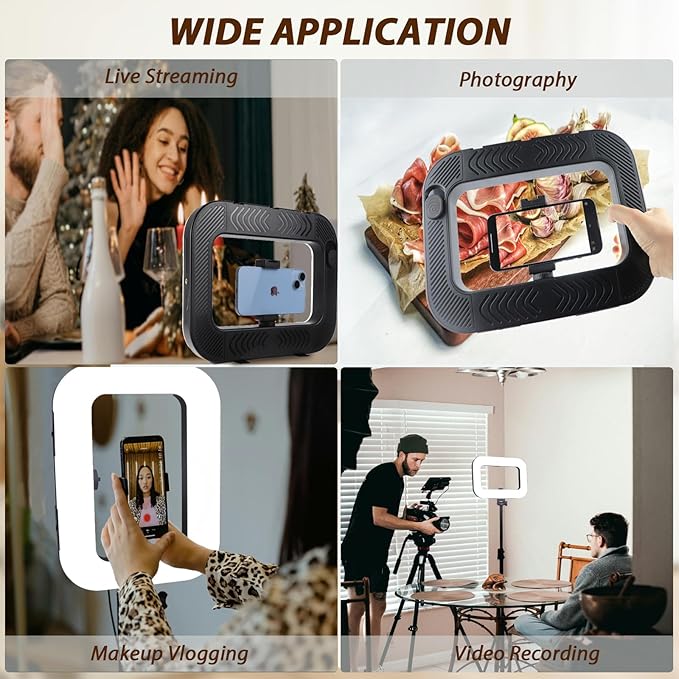 Ring Light for Phone with Video Rig, LED Video Light Kit, 8000mAh Battery, Bluetooth Remote, Adjustable Brightness and Color for Selfie, Phone Photography, TikTok, YouTube, Vlogging (LED Pro)