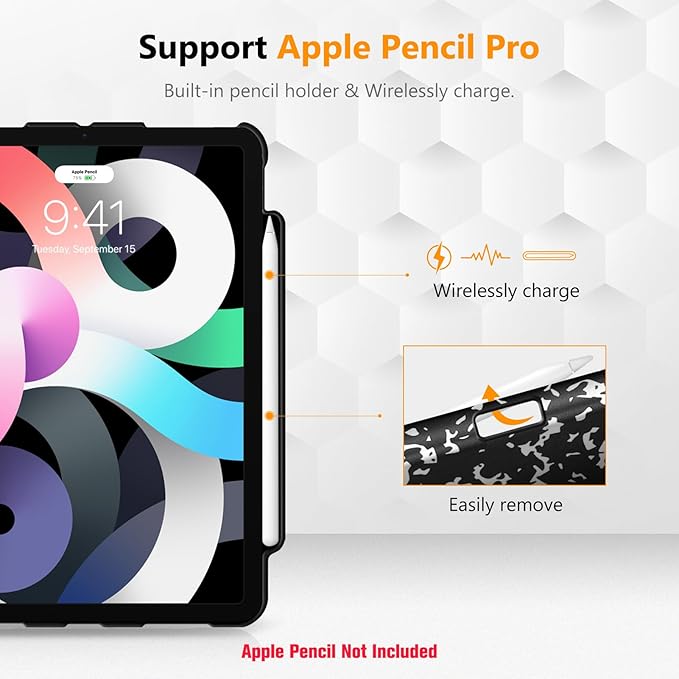 Fintie Rotating Case for iPad Air 11-inch M4/M3/M2 (2026/2025/2024), iPad Air 5th (2022) / 4th Generation 10.9 Inch - 360 Degree Rotating Protective Stand Cover with Pencil Holder, Composition Book