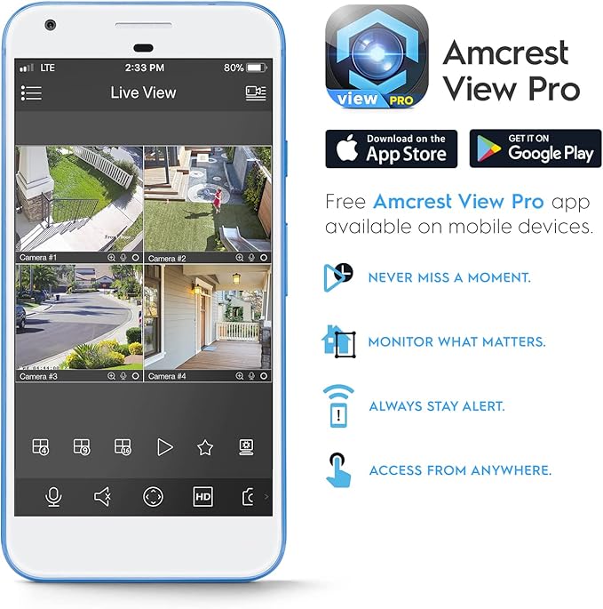 Amcrest 4K Night Color AI Turret IP PoE Camera 49ft Full Color Nightvision, Security IP Camera, Built-in Microphone, Human Detection, Perimeter Protection, 129° FOV, 4K@15fps IP8M-2779EB-AI (Black)
