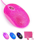 SOON GO Pink Mouse for Laptop Computer Mice with Crystal Bling Rhinestone Funny Personalized Gift for Kids and Teen Girl Birthday Kids Mouse fit for 6 7 8 9 10 Yr Old Girl
