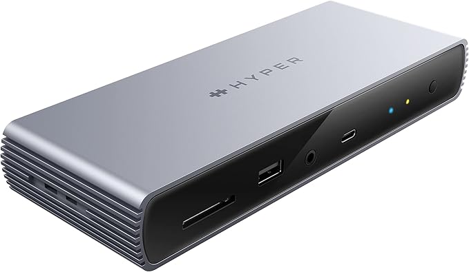 HyperDrive USB-C & Thunderbolt 4 Dock - Dual 6K60Hz Display Support Docking Station, 96W PD Charge, 2.5 Gigabit Ethernet, 10Gbps USB-A File Transfer, 11 Ports