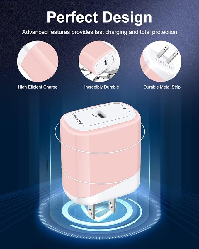 iPhone 17e USB C Charger Block, Ultra-Compact Type C Fast Charger Wall Plug for iPhone 17 17e 17 Pro Max 16 15 14, Samsung Galaxy S26 S25, iPad Pro/Air, PD 3.0 Fast Charging USBC Cube Adapter
