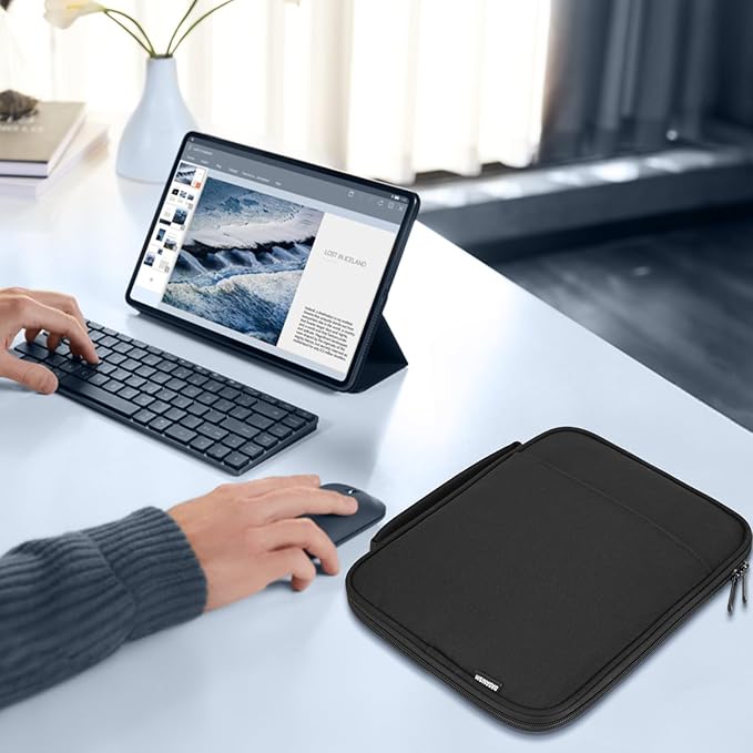 Dadanism 9-11 Inch Tablet Sleeve Padded Carrying Case with Handle, Protective Travel Bag for iPad A16 11" 2025, iPad Air M4/Pro M5 11", iPad 10th Gen 10.9", iPad 10.2", Galaxy Tab A11+ 11", Black