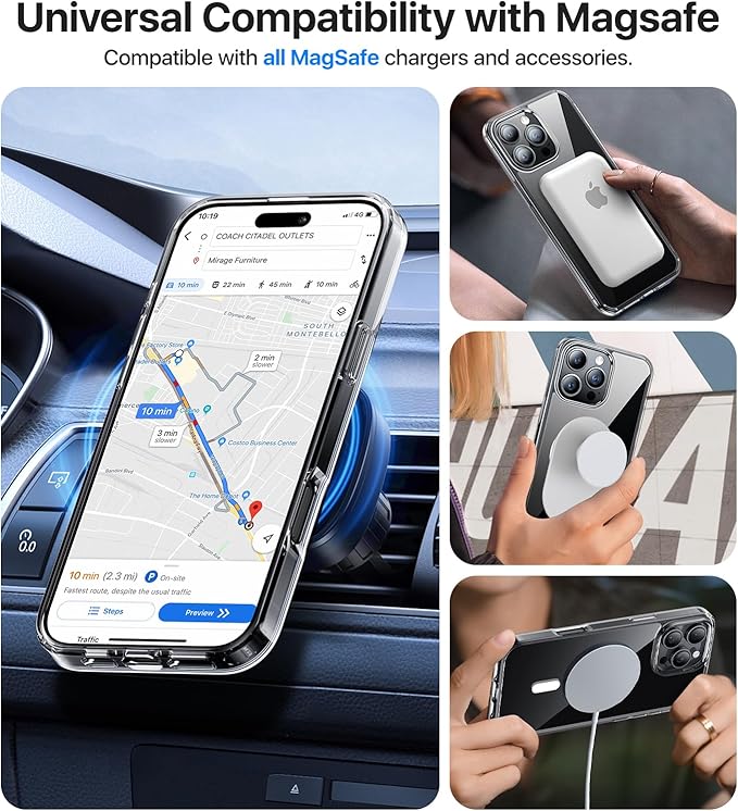 Magnetic for iPhone 14 Pro Max Case, [Compatible with MagSafe][Military-Grade Drop Protection][Anti-Yellowing] Shockproof Translucent Matte Cover for iPhone 14 Pro Max Phone Case,Clear