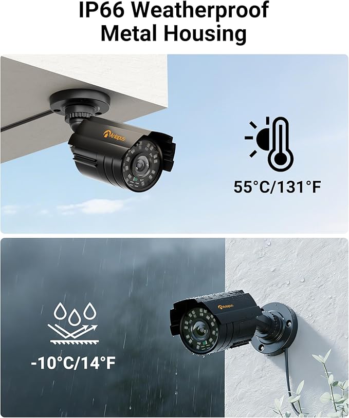 Anlapus 4-Pack 1080P Security Cameras for 2MP, 5MP, 4K Analog Surveillance DVR System, 80ft Night Vision, IP66 Weatherproof HD-TVI CCTV Bullet Camera for Indoor Outdoor