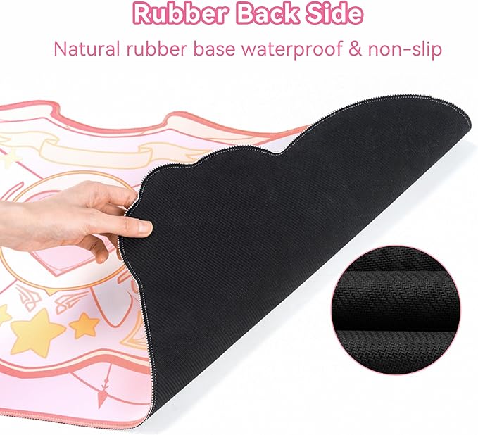 GeekShare Large Gaming Mouse Pad Kawaii Pink Non-Slip Rubber Back Mouse Pad Big Waterproof Desk Mat for Keyboard and Mouse Perfect for Gaming,or Home Office Work - Star Wings（Super Dense Cloth）