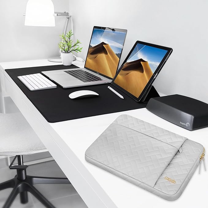 Lacdo Laptop Sleeve Case for 15 inch New MacBook Air M5/A3448 (2026), M4 A3241 2025, M3 A3114, M2 A2941 2024-2023, 15 inch MacBook Pro A1990 A1707 Computer Bag with Accessory Pocket, Space Gray