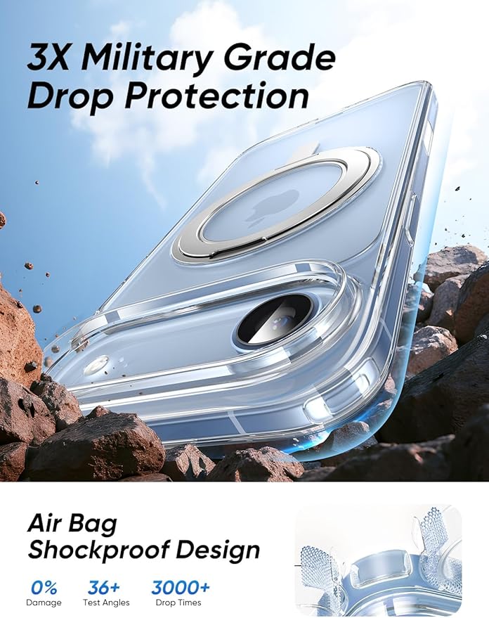 MAGIC JOHN for iPhone 17 Air Case [Camera Control Button] [Compatible with MagSafe] Scratch-Resistant Cover, Military-Grade ShockAirof, Magnetic Phone Case for iPhone 17 Air, Clear