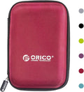 ORICO Hard Drive Case 2.5 inch External Drive Storage Carrying Bag Waterproof Shockproof with Inner Size 5.5x3.5x1.0inch for Organizing HDD and Electronic Accessories, Red(PHD-25)