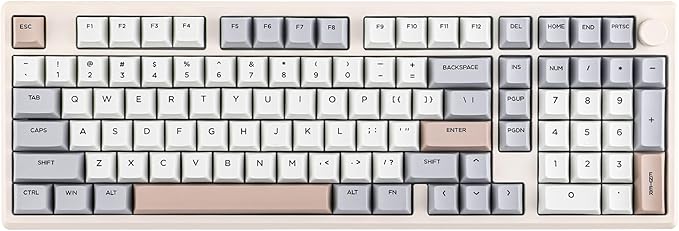 EPOMAKER Galaxy100 QMK/VIA Wireless Gaming Keyboard, Aluminum Shell, BT/2.4Ghz/USB-C, Pre-Lubed Hot-Swappable Linear Switches, NKRO, RGB Backlit (Creamy White, Marble White Switch)