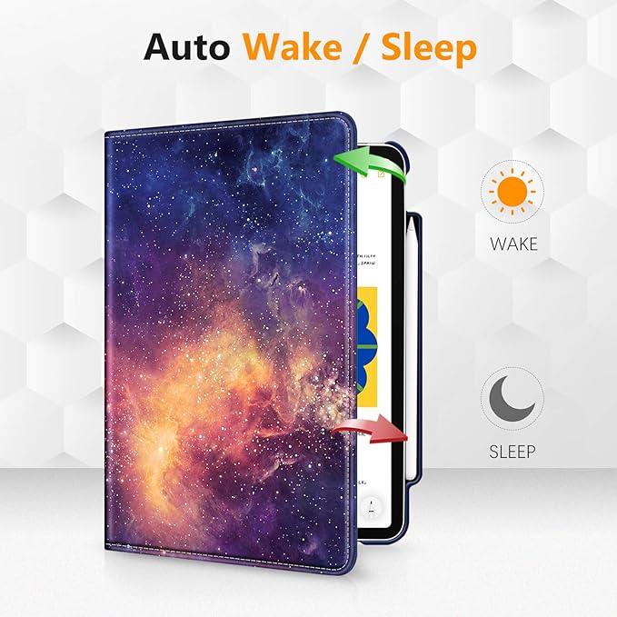Fintie Rotating Case for iPad Air 11-inch M4/M3/M2 (2026/2025/2024), iPad Air 5th (2022) / 4th Generation 10.9 Inch - 360 Degree Rotating Protective Stand Cover with Pencil Holder, Galaxy