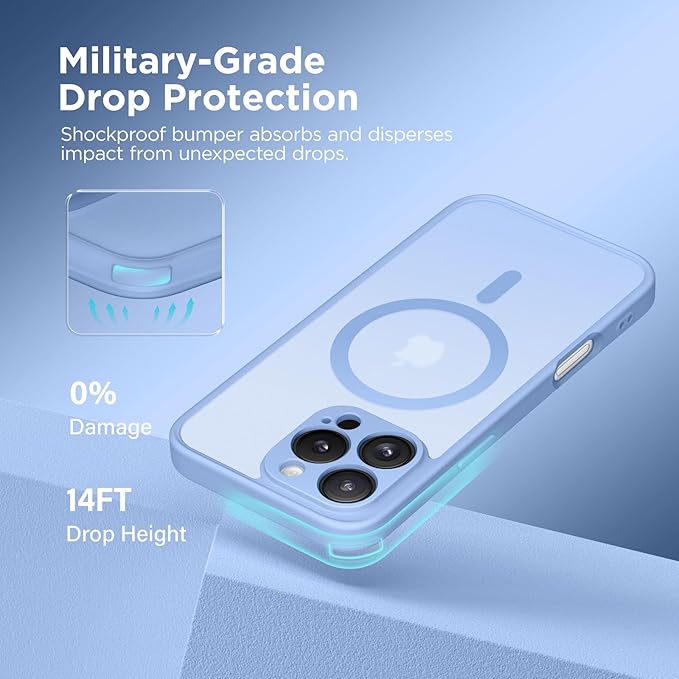 CAPRARO Magnetic Compatible with iPhone 16 Pro Max Case, Upgraded [Full Camera Protection] [Compatible with MagSafe] Protective Translucent Matte Women Phone Case Cover, Snow Purple