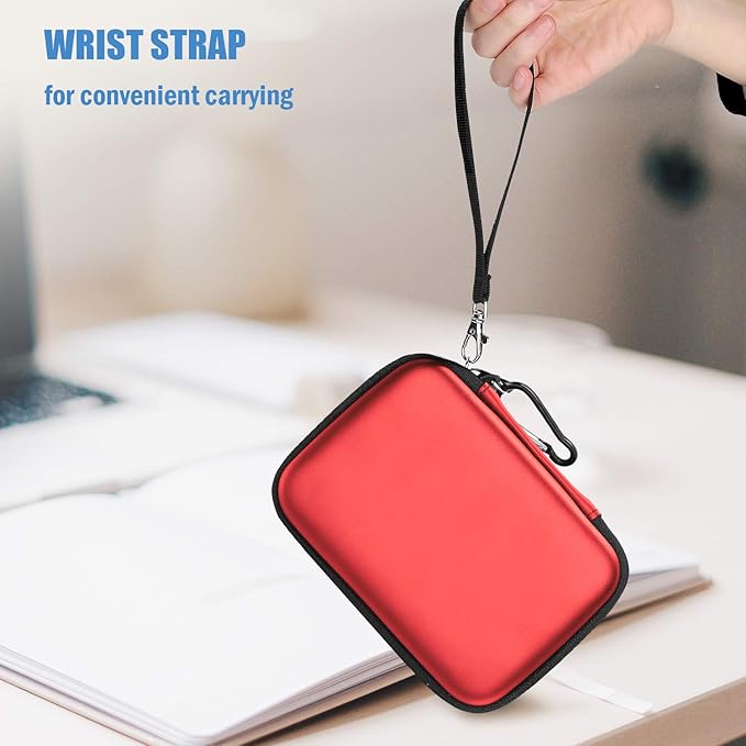 ProCase Hard Drive Case for Canvio Basics Western Digital WD Elements My Passport Seagate Portable Backup Plus Slim 1TB 2TB 3TB 4TB USB 3.0, 2.5”, Samsung T9 Portable External Hard Drive Case -Red