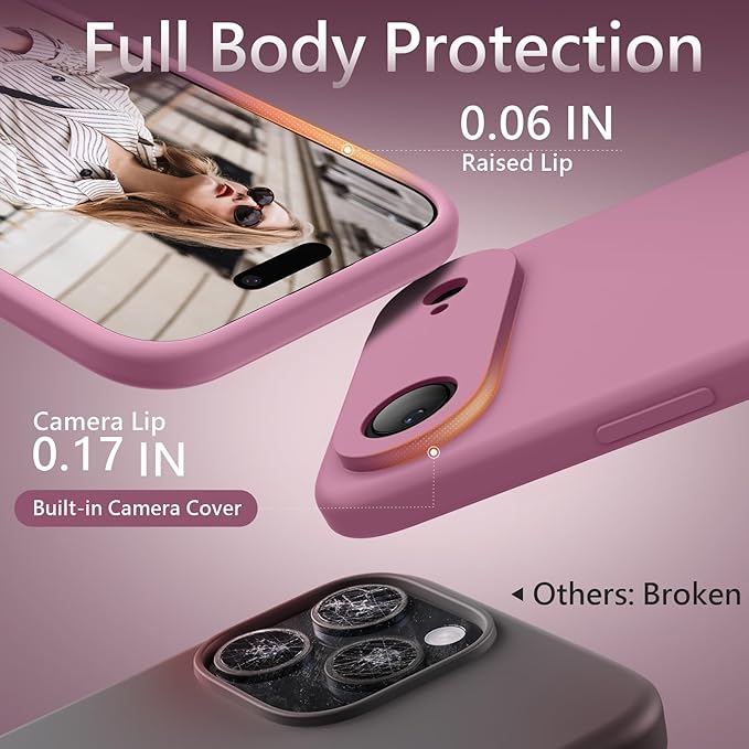 FireNova Magnetic for iPhone Air Case, Compatible with MagSafe, [Integrated Silicone Camera Control Button] [Camera Protection] Microfiber Lining Phone Case for iPhone 17 Air, 6.5", Lilac Purple