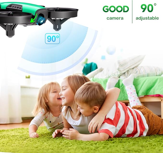 Loolinn | Drone for Kids 8+ Gift with Camera - Mini Drone, Remote Control Quadcopter Drone with 90° Adjustable Camera, Safe for Kids, Photos and Videos, Easy to Fly (Gift for Boys and Girls)