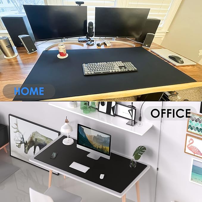 KTRIO Oversized Gaming Mouse Pad Desk Mat, Micro-Weave Cloth for Precise Control, Non-Slip Rubber Base, Stitched Edges, Water-Resistant, Full Desk Coverage for Gamer, Office & Home, 47.3 x 23.6 in
