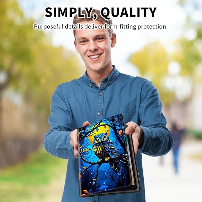 for Case for 6" Kindle 10th Generation 2019 Release (Model No J9G29R) E-Reader Case, Slim Kickstand Stand Leather Smart Cover with Auto Wake/Sleep, Dark Wolf Eagle