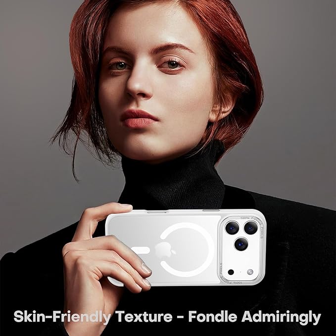Newfuture Magnetic for iPhone 17 Pro Max Case [Compatible with Magsafe] [Military Grade Drop Protection] Translucent Matte Anti-Scratch Shockproof Protective Phone Cover 6.9 Inch, Frosted White