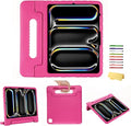 Kids Case for iPad Air 13-inch M3/M2 & iPad Pro 13 inch Case M5/M4 (2025/2024) with Pencil Holder/Kickstand Lightweight Convertible Handle Stand EVA Shockproof Rugged Protective Cover, Rose