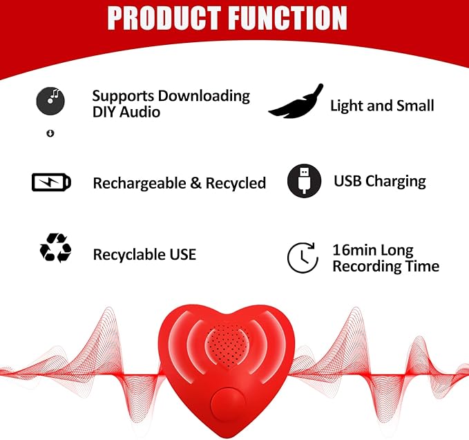 16min Voice Recorder, USB Downloadable Sound Recorder Chips Module for Stuffed Animals, Mother's Day Valentine's Day Christmas Plush Toy,Manual DIY Creative Sound Presents for Boys, Girls-2P