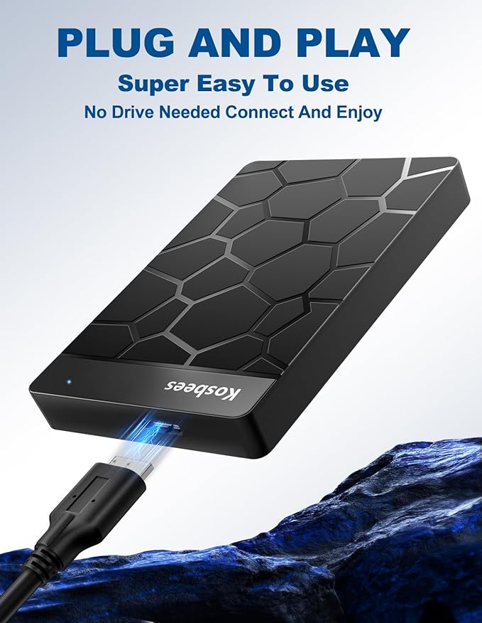 500 GB External Hard Drives,Portable Hard Drive for Windows,Ultra Slim External HDD Store Compatible with PC, MAC,Laptop,PS4, Xbox one, Xbox 360;Plug and Play Ready