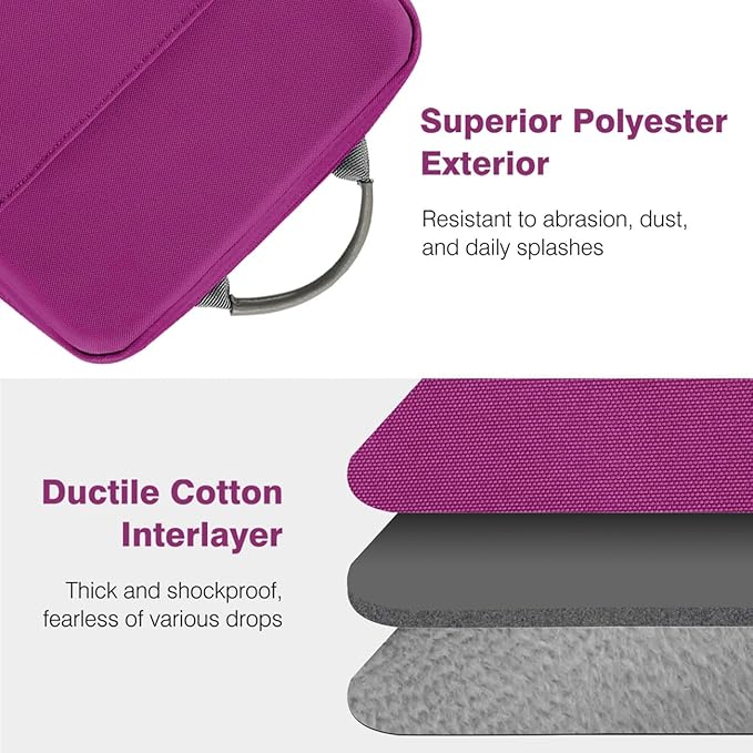 Dadanism 9-11 Inch Tablet Sleeve Bag Carrying Case with Shoulder Strap for iPad (A16) 11", iPad 10th Gen 10.9", iPad Air M4/Pro M5 11", iPad 9/8/7th 10.2", Galaxy Tab A11+ Plus 11", Fuchsia