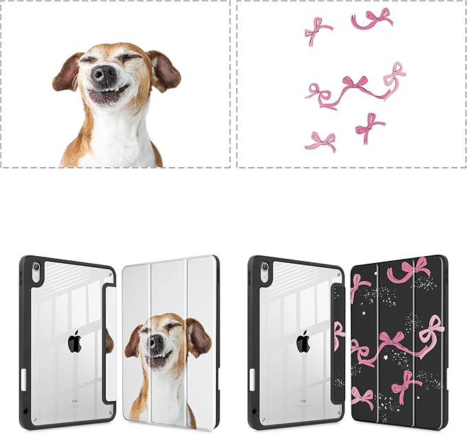 Tuiklol Personalized Photo Case for M2 iPad Pro 11 inch 4th/3rd/2nd/1st Generation 2022 2021 2020 2018, Buit in Pencil Holder with Shockproof Cover Clear Back Shell Auto Wake/Sleep, Custom Photo