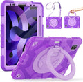 SCSVPN Kids Case for iPad Air 5th/4th Generation 10.9-inch 2022/2020 & iPad Pro 11'' 4th/3rd/2nd/1st Gen 2022 2021 2020 2018 Protection Case with Pencil Holder, Stand, Handle, Shoulder Strap, Purple