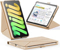 INFILAND Case for iPad mini 7 (A17 Pro) 2024 / iPad mini 6 2021, Magnetic Origami Slim Protective Case, Book-Style Foldable Cover with Pencil Holder, Multi-Angle Stand, Auto Wake/Sleep, Starlight