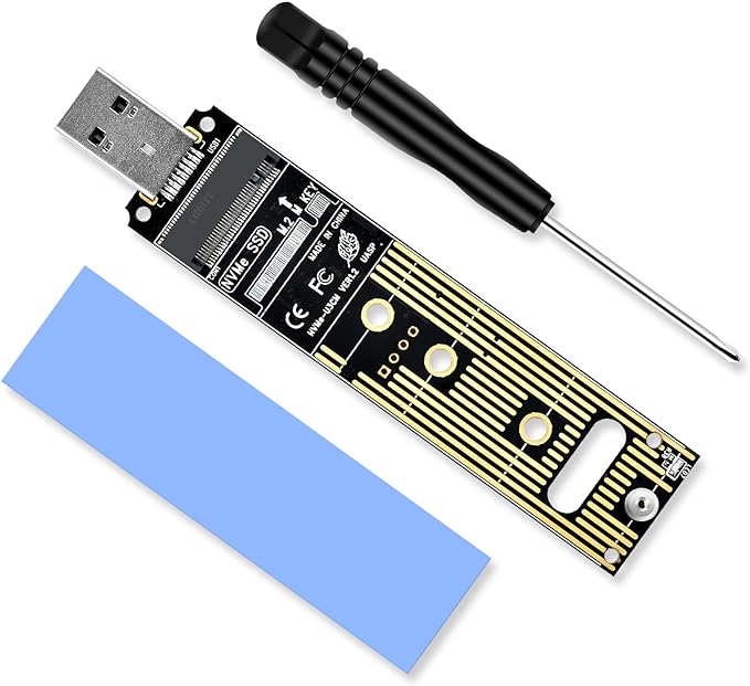 ELUTENG NVME to USB Adapter USB 3.1 Gen 2 to M.2 NVMe SSD Converter Adapter 10Gbps PCIe Based M Key Hard Drive Reader Max 4TB Support UASP for 2280 2260 2242 2230 SSD (Only for M.2 NVME)