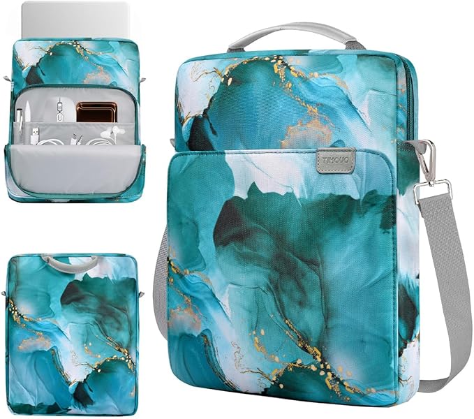 TiMOVO Laptop Sleeve Bag for MacBook Neo 13 inch 2026 Model A3404 with A18 Pro Chip, Handle Carrying Case with Shoulder Strap, Cloud Peacock Blue