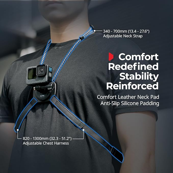 SMALLRIG Magnetic Neck Mount for Action Cameras, Quick Release Chest Mount with Strap, POV Vlogging for GoPro Hero 13/12/11/10/9, for DJI Osmo 360/Nano/Action 6/5 pro/4/3, for Insta360 Ace Pro 2-5360