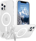 Magnetic Compatible with iPhone 12 Pro Max Case, [Built-in Invisible Kickstand][Compatible with MagSafe][Military Grade Shockproof] Slim Translucent Matte Phone Case for iPhone 12 Pro Max 6.7"