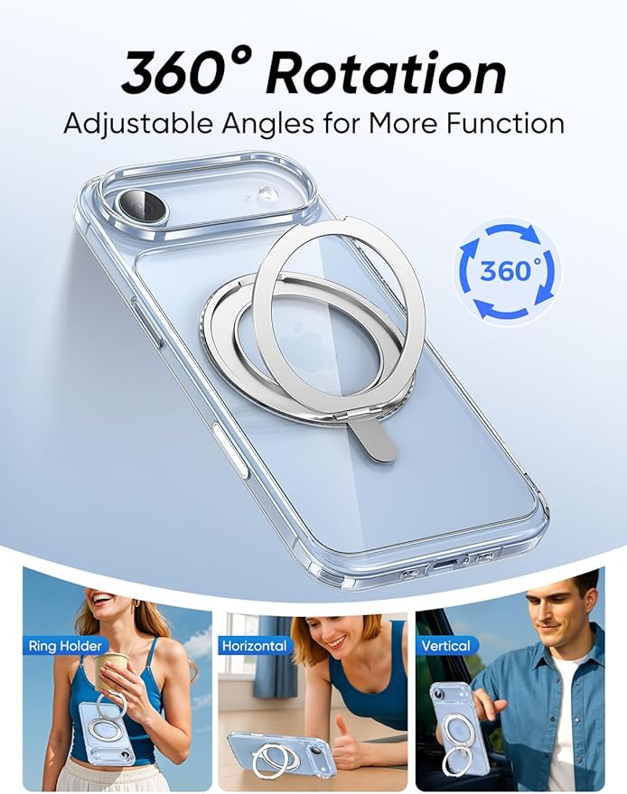 MAGIC JOHN for iPhone 17 Air Case [Camera Control Button] [Compatible with MagSafe] Scratch-Resistant Cover, Military-Grade ShockAirof, Magnetic Phone Case for iPhone 17 Air, Clear