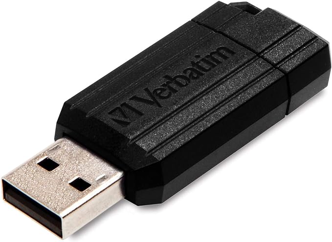 Verbatim 8GB Pinstripe USB 2.0 Flash Drive Retractable Thumb Drive - Black